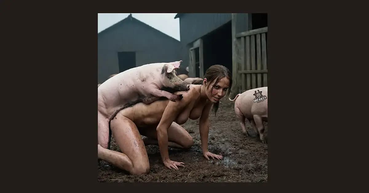 Lara Croft fucking a pig